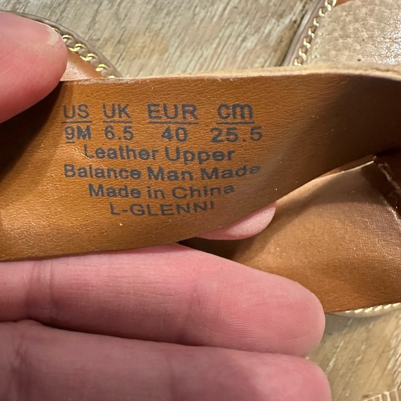 Franco Sarto Taupe Textured Leather Slingback Sandals - Picture 3 of 3